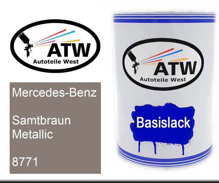 Mercedes-Benz, Samtbraun Metallic, 8771: 500ml Lackdose, von ATW Autoteile West.